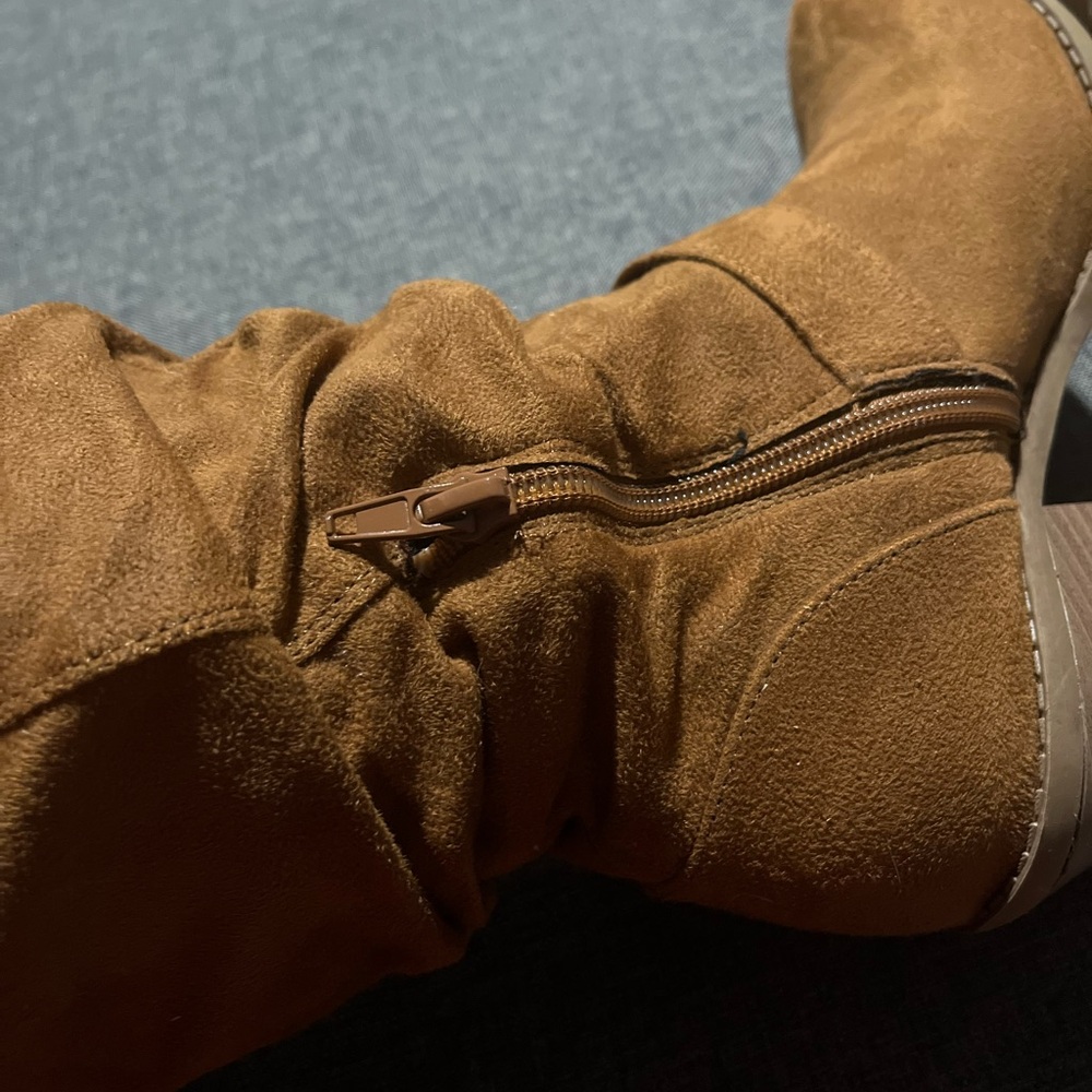 Women's Tan Suede Boots - Picture 2 of 10